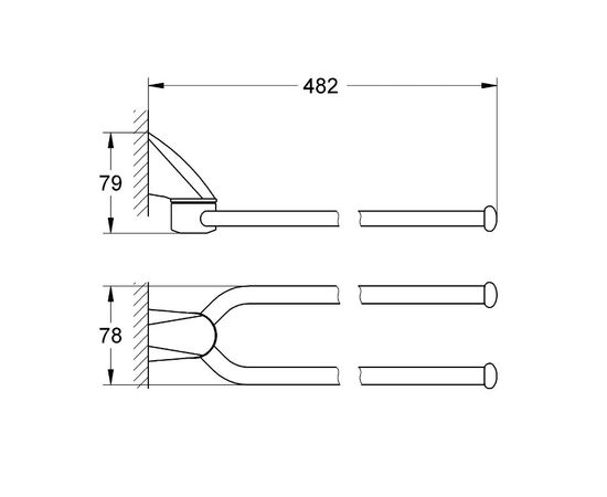 Двойной держатель для полотенца grohe chiara 40328000, хром в Актобе фото № 2