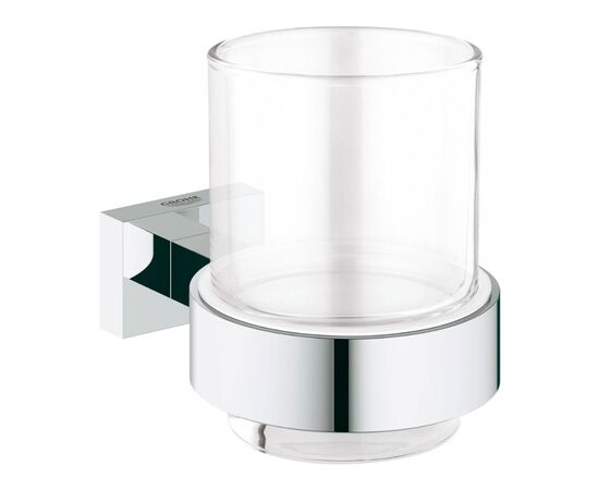 стакан с держателем grohe essentials cube glass 40755001, хром в Актобе фото № 1