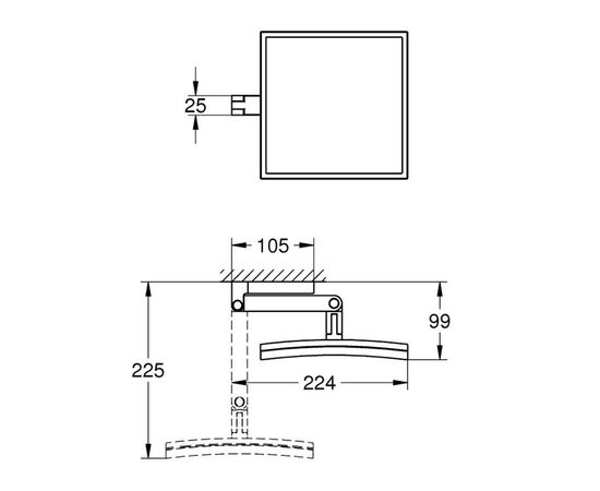 Зеркало косметическое grohe selection cube 40808000 в Актобе фото № 3