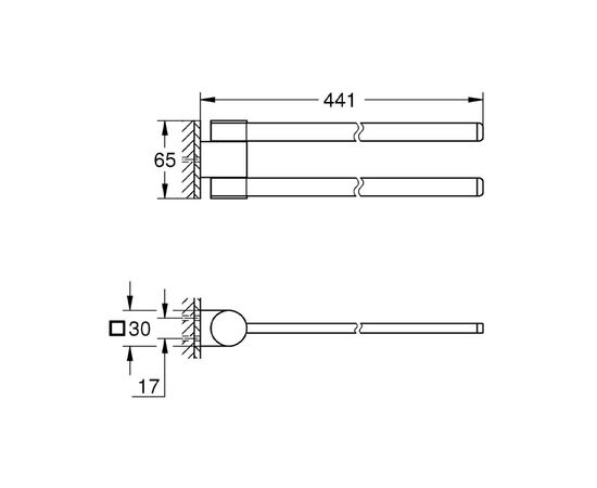 Держатель для полотенца grohe selection 41219kf0, поворотный, черный в Актобе фото № 2