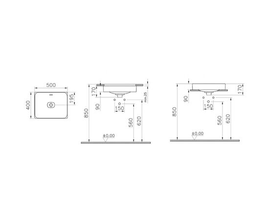 раковина накладная vitra 7534b003-0673 metropole 50x40 в Актобе фото № 2