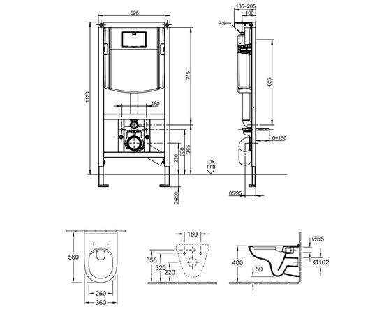 унитаз подвесной villeroy boch o. novo 5660d301 безободковый в Актобе фото № 2