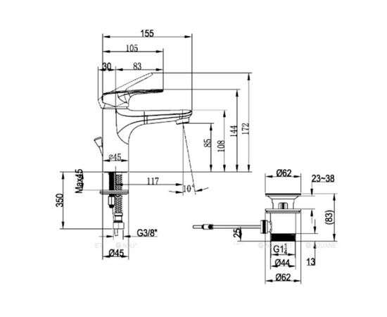 смеситель для раковины villeroy boch o.novo start tvw10510111061 в Актобе фото № 3