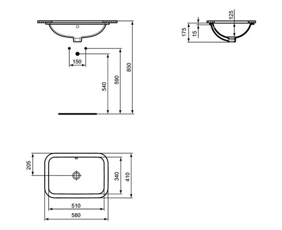 раковина под столешницу ideal standard e506101 connect 58x41 в Актобе фото № 2