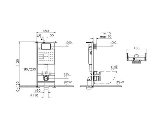 Инсталляция для унитаза vitra v-fix core 732-5800-01 в Актобе фото № 2