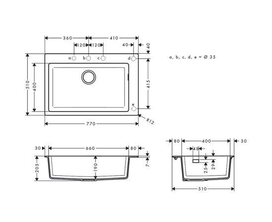 Кухонная мойка hansgrohe s510-f660 43313170 искусственный камень в Актобе фото № 2