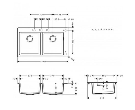 Кухонная мойка hansgrohe s510-f770 43316290 искусственный камень в Актобе фото № 2