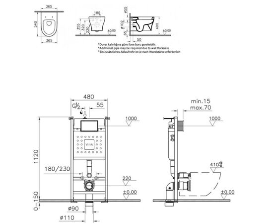 унитаз с инсталляцией 4в1 hans 4449b003-0101 h5108-0103 в Актобе фото № 2