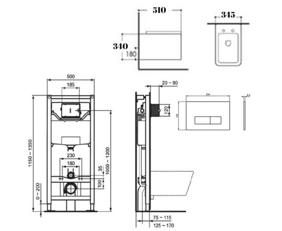 унитаз с инсталляцией 4в1 hans 5505 r020467 r0121aa в Актобе фото № 2