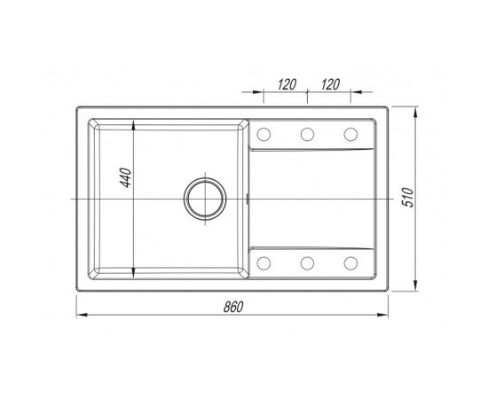 Кухонная мойка dr.gans техно 860, графит смс в Актобе фото № 2