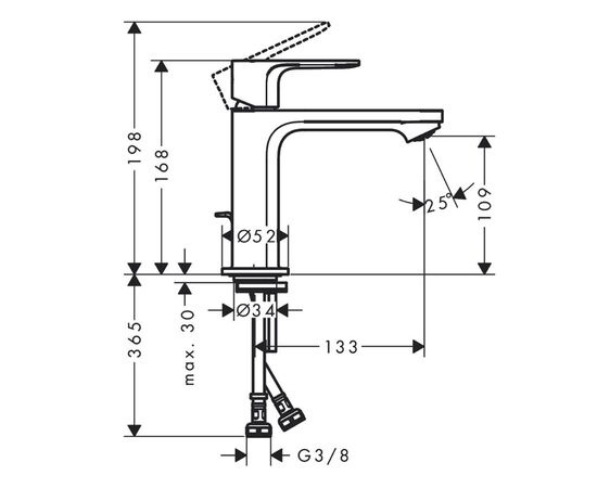 смеситель для раковины hansgrohe rebris s 72517000 в Актобе фото № 2