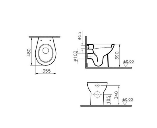 Приставной унитаз vitra arkitekt 6875b003-0075 с микролифтом в Актобе фото № 2