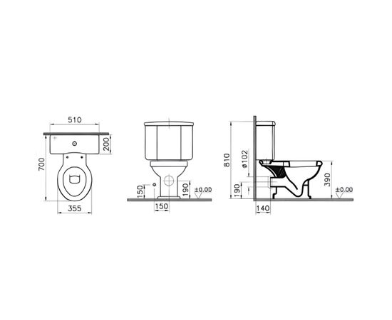 унитаз напольный vitra efes/aria 6285b003-0075 с деревянной крышкой (комплект) в Актобе фото № 3