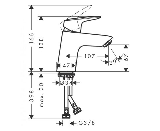 смеситель для раковины hansgrohe logis 71071000 в Актобе фото № 3