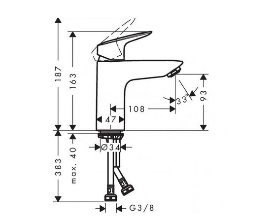 смеситель для раковины hansgrohe logis 71101000 в Актобе фото № 2