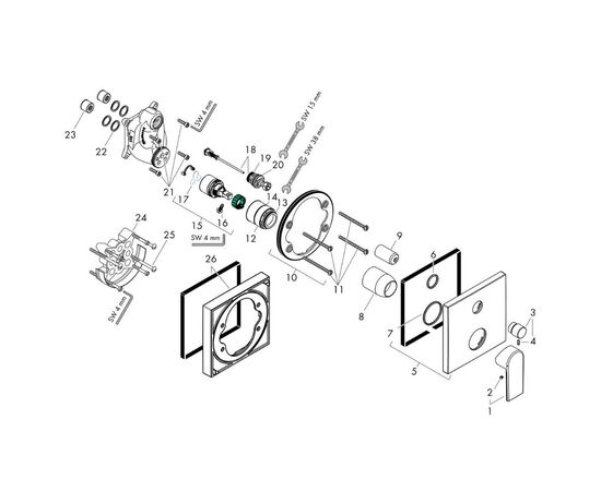 смеситель для ванны vernis shape hansgrohe 71468000 в Актобе фото № 2