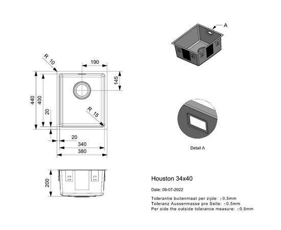 Кухонная мойка reginox houston 34x40 r32862 в Актобе фото № 4