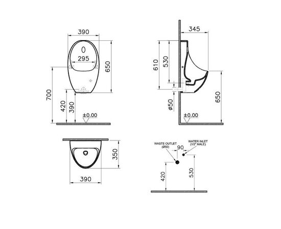 Писсуар vitra arkitekt 5999b003-5555 электронный в Актобе фото № 3