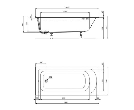 Ванна акриловая 180x80 ideal standard hot line k274801 в Актобе фото № 2