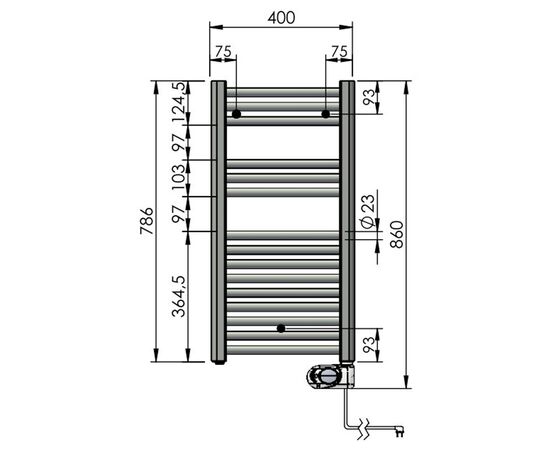 Полотенцесушитель zehnder aura 80x40 pbebz-080-40/mq черный в Актобе фото № 3