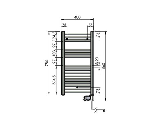 Полотенцесушитель zehnder aura 80x40 pbez-080-40/mq белый в Актобе фото № 2