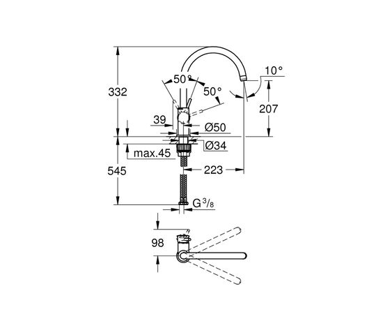 смеситель для кухни grohe bau classic 31535001 в Актобе фото № 3