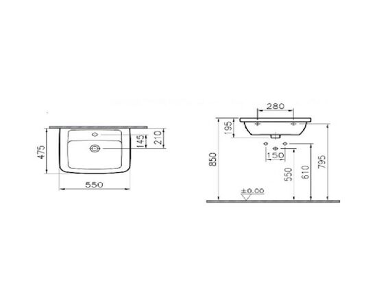 раковина vitra form300 5241b003-0001 на полуножке в Актобе фото № 2