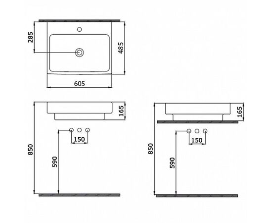 раковина накладная bocchi scala arch 1077-025-0126 прямоугольная в Актобе фото № 3