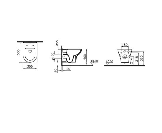 Подвесной унитаз vitra zentrum 5795b003-0075 rim-ex в Актобе фото № 3