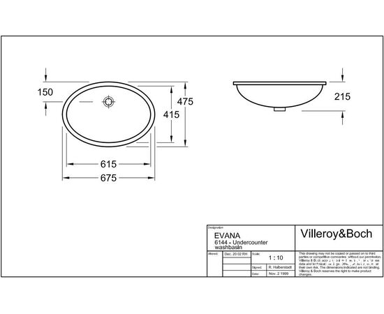 раковина встраиваемая villeroy boch evana 61440001 57x41 в Актобе фото № 4