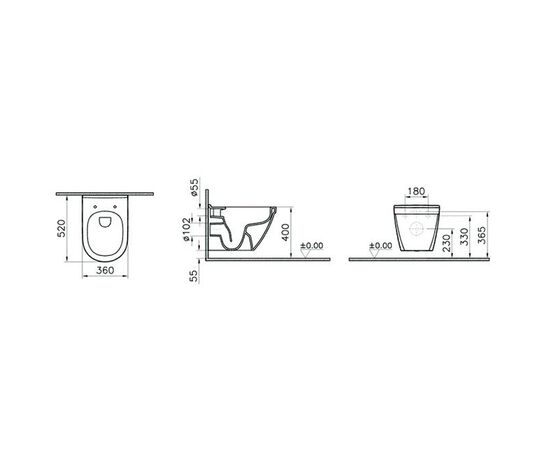 унитаз с биде vitra s50 7740b003-0850 подвесной безободковый в Актобе фото № 2