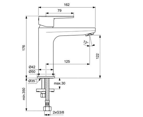 смеситель для раковины ideal standard cerafine bc554xg черный матовый в Актобе фото № 3