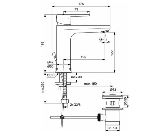 Набор смесителей ideal standard ceratherm bc985aa 150 хром в Актобе фото № 3