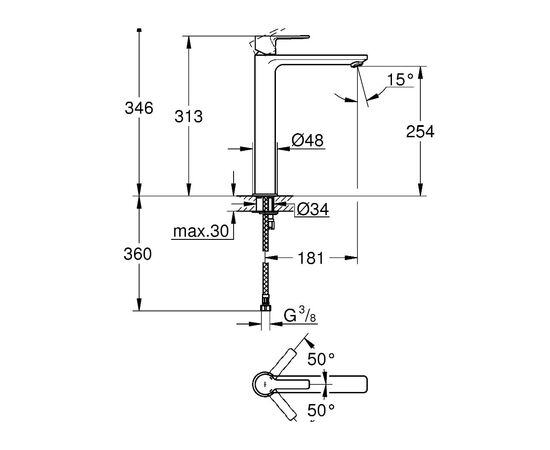 смеситель для раковины grohe lineare new 23405001 в Актобе фото № 3