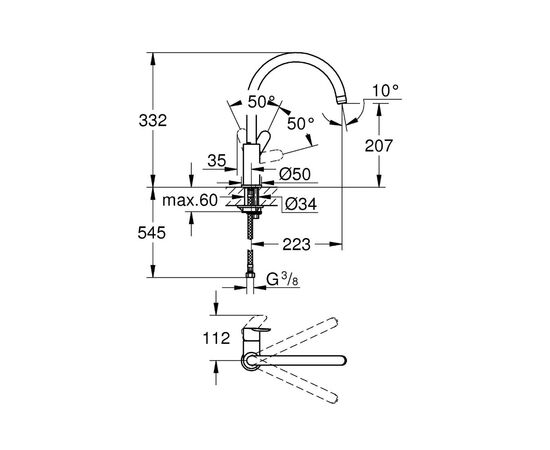 смеситель для кухни grohe bauedge 31367001 в Актобе фото № 2