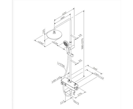 Душевая система am.pm  inspire v2.0 f0750a500 со смесителем в Актобе фото № 2