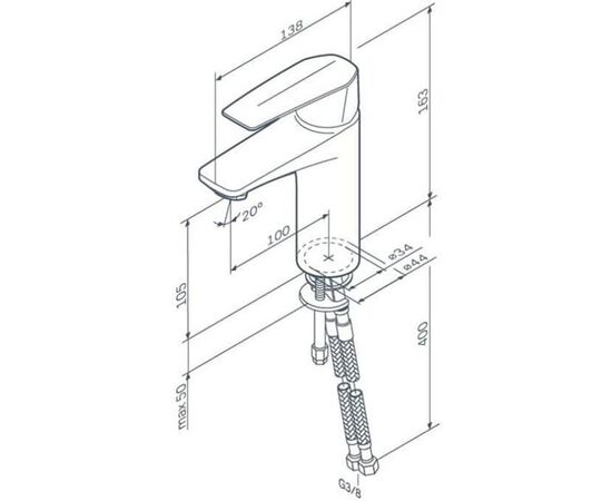 смеситель для раковины am.pm gem f90a02122  в Актобе фото № 3