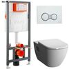 Комплект vitra d-light: унитаз безободковый 5911b003-0075 с инсталляцией и кнопкой в Астане фото № 1