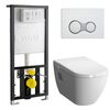 Комплект vitra d-light: унитаз безободковый 5911b003-1086 с инсталляцией и кнопкой. тонкая крышка в Астане фото № 1