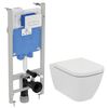 унитаз подвесной ideal standard i.life t461401 с инсталляцией r0464aa клавиша хром в Астане фото № 1