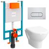 унитаз с инсталляцией 4в1 vitra v-fix core 800-1873, zentrum 5795b003-0075, клавиша root r хром в Астане фото № 1
