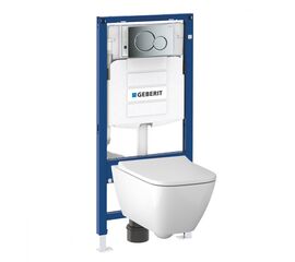 унитаз с инсталляцией geberit smyle square 500.300.21.s в Астане фото № 1