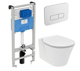 Комплект ideal standard connect air: унитаз e005401 c инсталляцией и кнопкой r0123aa в Астане фото № 1