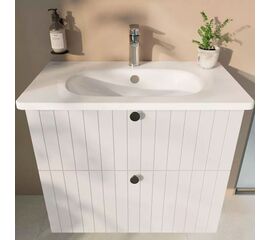 тумба с раковиной 80см vitra root groove 69436, белый матовый в Астане фото № 1