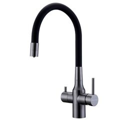 смеситель для кухни paulmark salix sa213419-gm, вороненая сталь в Астане фото № 1