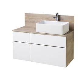 тумба с раковиной 100 см aquaton мишель 1a244101mix40+1a277103mix40 дуб эндгрейн белый в Астане фото № 1