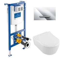 унитаз с инсталляцией 5в1 villeroy&boch avento 5656rs01 viconnect 92242700 92218061, хром в Астане фото № 1