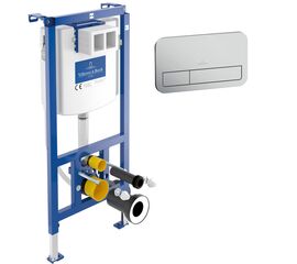 Инсталляция 3в1 villeroy&boch viconnect 92242700, кнопка смыва хром 92249069 в Астане фото № 1