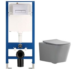 унитаз с инсталляцией 5в1 hans m5505d h5108-0207, белая прямоугольная клавиша в Астане фото № 1