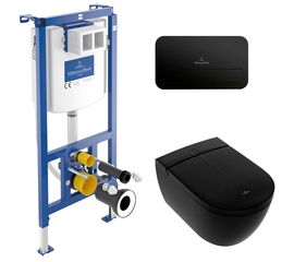 унитаз с инсталляцией 5в1 villeroy&boch viclean-i100 v0e100s0 viconnect 92242700 922490an, черная в Астане фото № 1